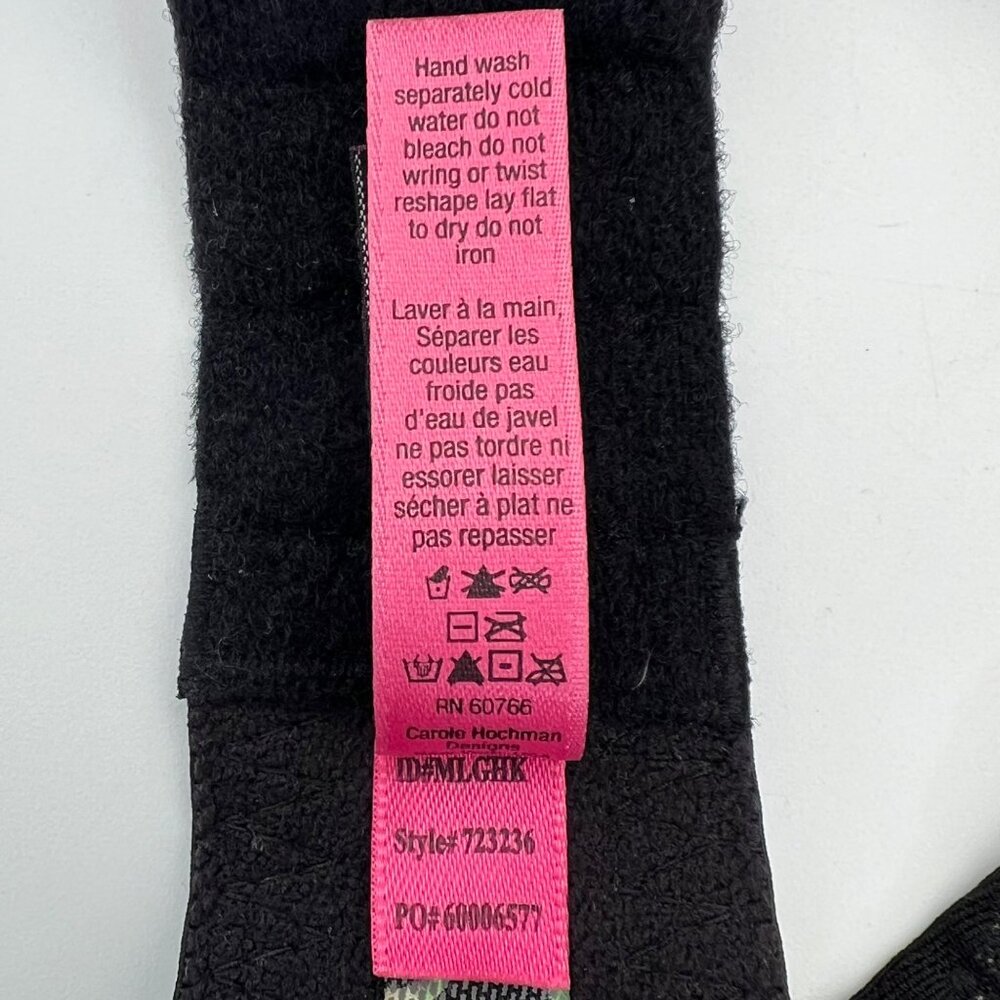 Betsey Johnson Intimates Black Bra Lingerie With Pink Floral Rose Pattern 32DD - Picture 4 of 12